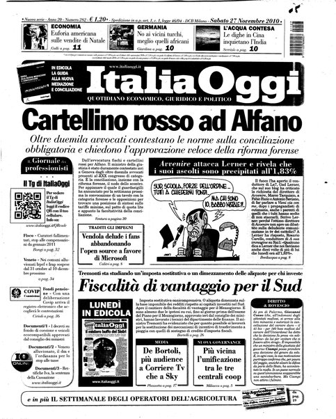 Italia oggi : quotidiano di economia finanza e politica